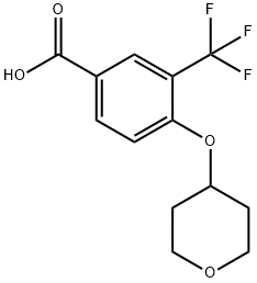 4-(Oxan-4-yloxy)-3-(trifluoromethyl)benzoic acid Structure