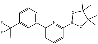 2-(4,4,5,5-tetramethyl-1,3,2-dioxaborolan-2-yl)-6-(3-(trifluoromethyl)phenyl)pyridine 구조식 이미지