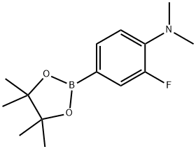 2-fluoro-N,N-dimethyl-4-(4,4,5,5-tetramethyl-1,3,2-dioxaborolan-2-yl)aniline 구조식 이미지