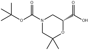 (R)-4-(tert-Butoxycarbonyl)-6,6-dimethylmorpholine-2-carboxylic acid Structure