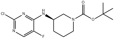 (R)-tert-butyl 3-((2-chloro-5-fluoropyrimidin-4-yl)amino)piperidine-1-carboxylate Structure