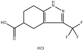 3-(Trifluoromethyl)-4,5,6,7-tetrahydro-1H-indazole-5-carboxylic acid hydrochloride 구조식 이미지