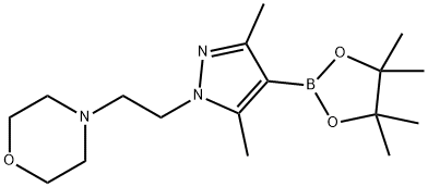 MORPHOLINE, 4-[2-[3,5-DIMETHYL-4-(4,4,5,5-TETRAMETHYL-1,3,2-DIOXABOROLAN-2-YL)-1H-PYRAZOL-1-YL]ETHYL]- Structure