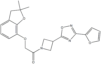 2-[(2,2-dimethyl-3H-1-benzofuran-7-yl)oxy]-1-[3-[3-(furan-2-yl)-1,2,4-oxadiazol-5-yl]azetidin-1-yl]ethanone 구조식 이미지