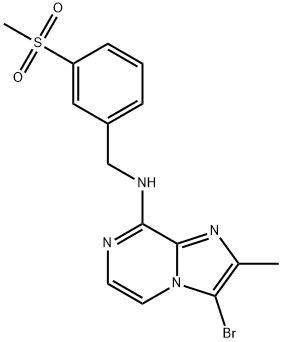 3-bromo-2-methyl-N-(3-(methylsulfonyl)benzyl)imidazo[1,2-a]pyrazin-8-amine Structure