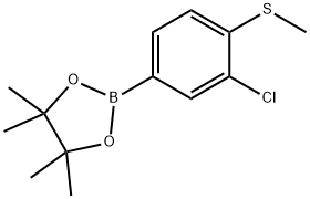 3-Chloro-4-(methylthio)phenylboronic acid pinacol ester 구조식 이미지