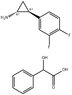 [(1R,2S)-2-(3,4-difluorophenyl)cyclopropyl]azanium:2-hydroxy-2-phenylacetate Structure