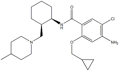 Benzamide,4-amino-5-chloro-2-(cyclopropylmethoxy)-N-[(1R,2R)-2-[(4-methyl-1-piperidinyl)methyl]cyclohexyl]- 구조식 이미지