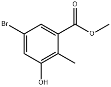 5-Bromo-3-hydroxy-2-methyl-benzoic acid methyl ester 구조식 이미지