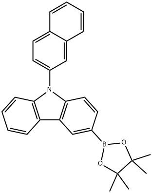 3-(4,4,5,5-Tetramethyl-1,3,2-dioxaborolan-2-yl)-9-(2-naphthalenyl)carbazole 구조식 이미지