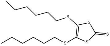 4,5-bis(hexylthio)-1,3-dithiole-2-thione 구조식 이미지