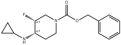 Cis-benzyl 4-(cyclopropylamino)-3-fluoropiperidine-1-carboxylate 구조식 이미지