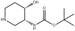 tert-butyl (cis-4-hydroxypiperidin-3-yl)carbamate 구조식 이미지