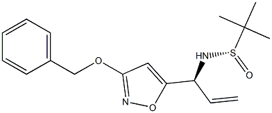 (S)-N-((S)-1-(3-(benzyloxy)isoxazol-5-yl)allyl)-2-methylpropane-2-sulfinamide Structure