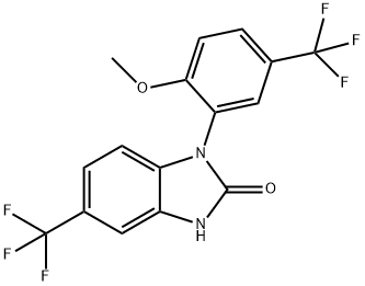 1-(2-methoxy-5-(trifluoromethyl)phenyl)-5-(trifluoromethyl)-1H-benzo[d]imidazol-2(3H)-one 구조식 이미지