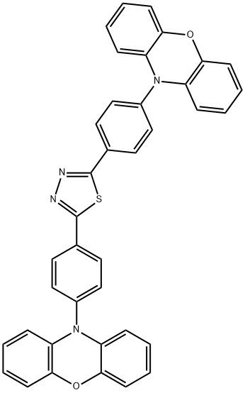 10-(4-(5-(4-(10H-Phenoxazin-10-yl)phenyl)-1,3,4-thiadiazol-2-yl)phenyl)-10H-phenoxazine 구조식 이미지