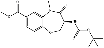 di-tert-butyl (5-methyl-4-oxo-2,3,4,5-tetrahydrobenzo[b][1,4]oxazepine-3,7-diyl)(S)-dicarbamate Structure