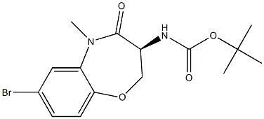 tert-butyl (S)-(7-bromo-5-methyl-4-oxo-2,3,4,5-tetrahydrobenzo[b][1,4]oxazepin-3-yl)carbamate 구조식 이미지