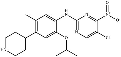 5-chloro-N-(2-isopropoxy-5-methyl-4-(piperidin-4-yl)phenyl)-4-nitropyrimidin-2-amine Structure