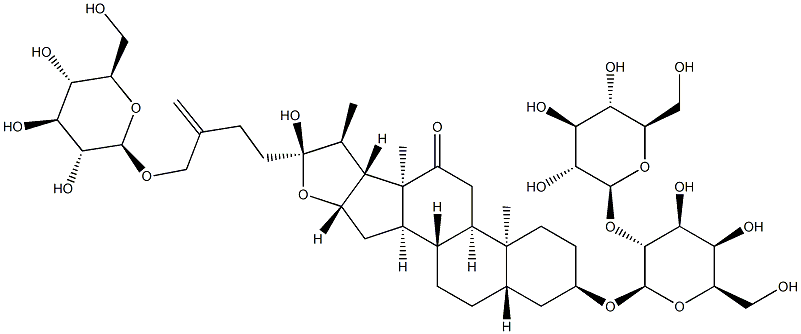 Furost-25-en-12-one,3-[(2-O-b-D-glucopyranosyl-b-D-galactopyranosyl)oxy]-27-(b-D-glucopyranosyloxy)-22-hydroxy-,(3b,5b)- (9CI) Structure