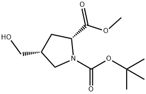 1-tert-butyl 2-methyl (2R,4R)-4-(hydroxymethyl)pyrrolidine-1,2-dicarboxylate Structure