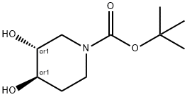 tert-butyl (TRANS)-3,4-dihydroxypiperidine-1-carboxylate 구조식 이미지