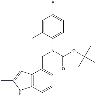 N-BOC-1H-Indole-4-methanamine,N-(4-fluoro-2-methylphenyl)-2-methyl- Structure