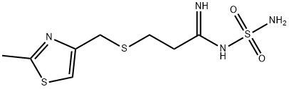 3-(((2-(methylthio)thiazol-4-yl)methyl)thio)-N-sulfamoylpropanimidamide 구조식 이미지