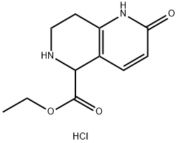 ethyl 2-hydroxy-5,6,7,8-tetrahydro-1,6-naphthyridine-5-carboxylate hydrochloride 구조식 이미지