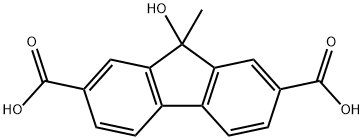 9H-Fluorene-2,7-dicarboxylic acid,9-hydroxy-9-methyl- Structure