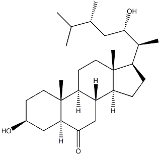 Ergostan-6-one,3,22-dihydroxy-, (3b,5a,22S,24R)- Structure