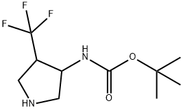 (4-Trifluoromethyl-pyrrolidin-3-yl)-carbamic acid tert-butyl ester 구조식 이미지