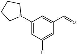 5-Fluoro-3-pyrrolidin-1-ylbenzaldehyde Structure