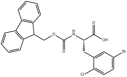 N-Fmoc-5-Bromo-2-chloro-DL-phenylalanine 구조식 이미지