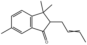 1H-Inden-1-one, 2-(2-buten-1-yl)-2,3-dihydro-3,3,6-trimethyl- Structure