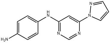 N-(6-Pyrazol-1-yl-pyrimidin-4-yl)-benzene-1,4-diamine 구조식 이미지