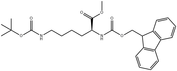 (S)-Methyl 2-((((9H-fluoren-9-yl)methoxy)carbonyl)amino)-6-((tert-butoxycarbonyl)amino)hexanoate 구조식 이미지