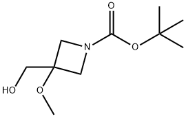 1-Azetidinecarboxylic acid, 3-(hydroxymethyl)-3-methoxy-,1,1-dimethylethyl ester Structure