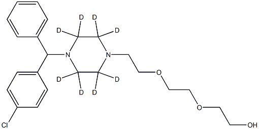 2-[2-[2-[4-[(4-chlorophenyl)-phenylmethyl]-2,2,3,3,5,5,6,6-octadeuteriopiperazin-1-yl]ethoxy]ethoxy]ethanol 구조식 이미지