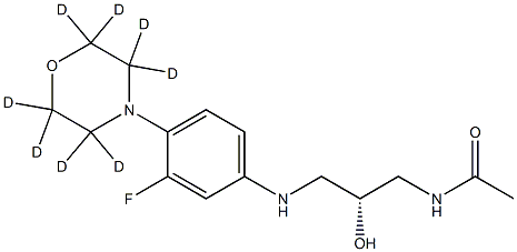 N-[(2R)-3-[3-fluoro-4-(2,2,3,3,5,5,6,6-octadeuteriomorpholin-4-yl)anilino]-2-hydroxypropyl]acetamide Structure