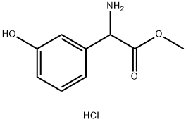 RS-3-hydroxyphenylglycine methyl ester hydrochloride 구조식 이미지