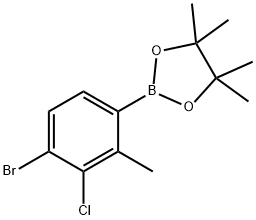 4-Bromo-3-chloro-2-methylphenylboronic acid pinacol ester 구조식 이미지