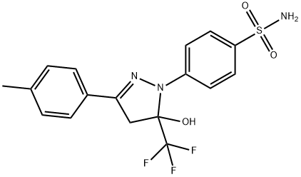 4-[5-hydroxy-3-(4-methylphenyl)-5-(trifluoromethyl)-4H-pyrazol-1-yl]benzenesulfonamide 구조식 이미지