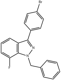 1-Benzyl-7-fluoro-3-(4-bromophenyl)-1H-indazole 구조식 이미지