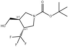 TRANS-TERT-BUTYL 3-(HYDROXYMETHYL)-4-(TRIFLUOROMETHYL)PYRROLIDINE-1-CARBOXYLATE 구조식 이미지