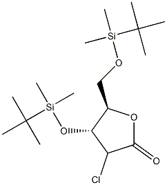 (4R,5R)-4-[(Tert-butyldimethylsilyl)oxy]-5-{[(tert-butyldimethylsilyl)oxy]methyl}-3-chlorooxolan-2-one Structure