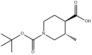 (3S,4R)-1-Boc-3-methyl-piperidine-4-carboxylic acid Structure