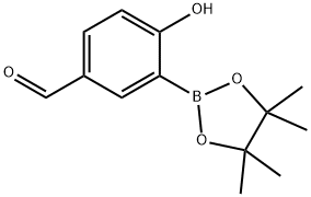 4-Hydroxy-3-(4,4,5,5-tetramethyl-1,3,2-dioxaborolan-2-yl)-benzaldehyde 구조식 이미지