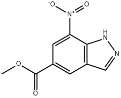 Methyl 7-nitro-1H-indazole-5-carboxylate 구조식 이미지