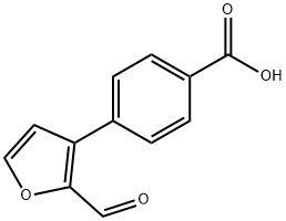 4-(2-formylfuran-3-yl)benzoic acid 구조식 이미지